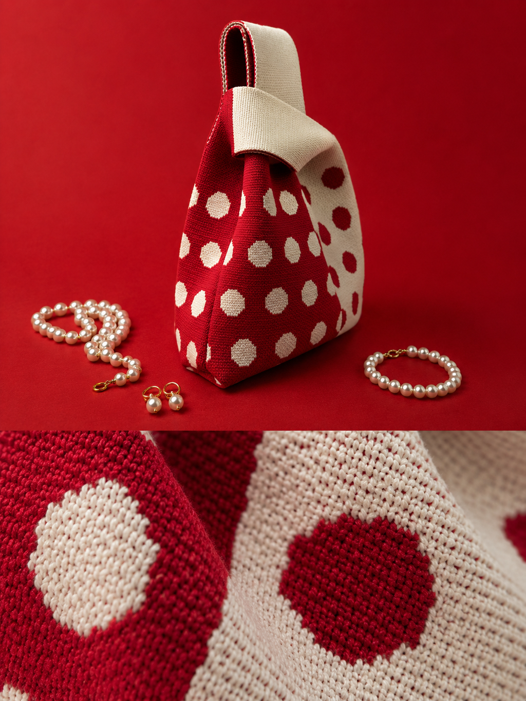 Toty pois rouge et blanc